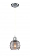 Innovations Lighting 516-1P-PC-G1213-6SM - Athens Deco Swirl - 1 Light - 6 inch - Polished Chrome - Cord hung - Mini Pendant