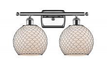 Innovations Lighting 516-2W-PC-G121-8CBK - Farmhouse Chicken Wire 2 Light Bath Vanity Light