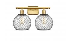 Innovations Lighting 516-2W-SG-G122-8CBK - Farmhouse Chicken Wire 2 Light Bath Vanity Light