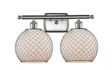 Innovations Lighting 516-2W-SN-G121-8CBK - Farmhouse Chicken Wire 2 Light Bath Vanity Light