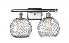 Innovations Lighting 516-2W-SN-G122-8CBK - Farmhouse Chicken Wire 2 Light Bath Vanity Light