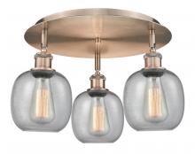 Innovations Lighting 516-3C-AC-G104 - Belfast - 3 Light - 18 inch - Antique Copper - Flush Mount