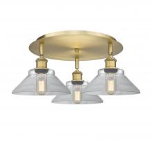 Innovations Lighting 516-3C-BB-G132 - Orwell - 3 Light - 20 inch - Brushed Brass - Flush Mount