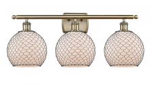 Innovations Lighting 516-3W-AB-G121-8CBK - Farmhouse Chicken Wire 3 Light Bath Vanity Light