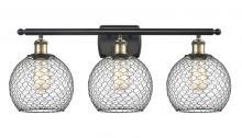 Innovations Lighting 516-3W-BAB-G122-8CBK - Farmhouse Chicken Wire 3 Light Bath Vanity Light