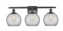 Innovations Lighting 516-3W-OB-G122-8CBK - Farmhouse Chicken Wire 3 Light Bath Vanity Light