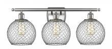 Innovations Lighting 516-3W-SN-G122-8CBK - Farmhouse Chicken Wire 3 Light Bath Vanity Light