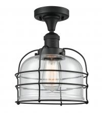 Innovations Lighting 517-1CH-BK-G72-CE - Bell Cage - 1 Light - 8 inch - Matte Black - Semi-Flush Mount