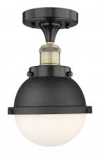 Innovations Lighting 616-1F-BAB-HFS-61-BK - Edison - 1 Light - 7 inch - Black Antique Brass - Semi-Flush Mount