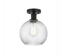 Innovations Lighting 616-1F-BK-G1214-8 - Athens Twisted Swirl Semi-Flush Mount