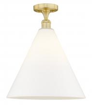 Innovations Lighting 616-1F-SG-GBC-161 - Berkshire - 1 Light - 16 inch - Satin Gold - Semi-Flush Mount