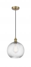 Innovations Lighting 616-1P-AB-G1214-10 - Athens Twisted Swirl Mini Pendant