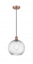 Innovations Lighting 616-1P-AC-G1214-10 - Athens Twisted Swirl Mini Pendant