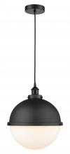 Innovations Lighting 616-1PH-BK-HFS-121-BK - Hampden - 1 Light - 13 inch - Matte Black - Cord hung - Pendant