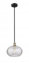 Innovations Lighting 616-1S-BAB-G555-12CL - Ithaca - 1 Light - 12 inch - Black Antique Brass - Cord hung - Mini Pendant