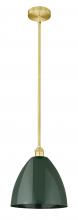 Innovations Lighting 616-1S-SG-MBD-12-GR - Plymouth - 1 Light - 12 inch - Satin Gold - Cord hung - Mini Pendant