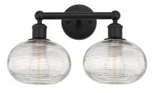 Innovations Lighting 616-2W-BK-G555-8CL - Ithaca - 2 Light - 17 inch - Matte Black - Bath Vanity Light