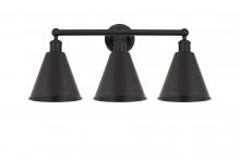 Innovations Lighting 616-3W-BK-MBC-8-BK - Berkshire - 3 Light - 26 inch - Matte Black - Bath Vanity Light