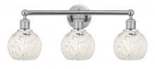 Innovations Lighting 616-3W-PC-G1216-6WM - White Mouchette - 3 Light - 24 inch - Polished Chrome - Bath Vanity Light