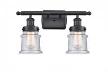 Innovations Lighting 916-2W-BK-G184S - Canton - 2 Light - 16 inch - Matte Black - Bath Vanity Light