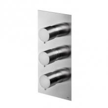 MGS Bagno MB443N-SSM - Minimal MB443N Stainless Steel Thermostatic Trim with Two Volume Controls / Two-way Diverters