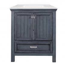 CRAFT + MAIN BABVT3122D-F8W - Brantley 31'' Harbor Blue Vanity with White Fine Fire Clay Top