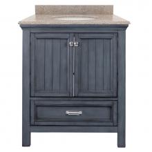 CRAFT + MAIN BABVT3122D-RG - Brantley 31'' Harbor Blue Vanity with Rushmore Grey Granite Top