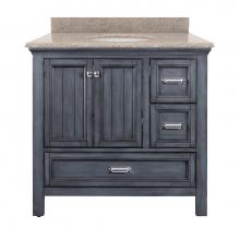 CRAFT + MAIN BABVT3722D-MB - Brantley 37'' Harbor Blue Vanity with Mohave Beige Granite Top