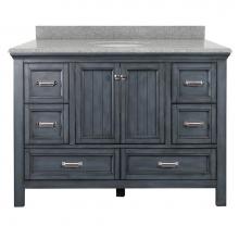 CRAFT + MAIN BABVT4922D-RG - Brantley 49'' Harbor Blue Vanity with Rushmore Grey Granite Top