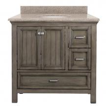 CRAFT + MAIN BAGVT3722D-MB - Brantley 37'' Distressed Grey Vanity with Mohave Beige Granite Top