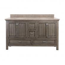 CRAFT + MAIN BAGVT6122D-MB - Brantley 61'' Distressed Grey Vanity with Mohave Beige Granite Top