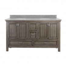 CRAFT + MAIN BAGVT6122D-RG - Brantley 61'' Distressed Grey Vanity with Rushmore Grey Granite Top