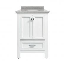 CRAFT + MAIN BAWVT2522D-RG - Brantley 25'' White Vanity with Rushmore Grey Granite Top