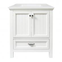 CRAFT + MAIN BAWVT3122D-F8W - Brantley 31'' White Vanity with White Fine Fire Clay Top