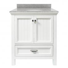 CRAFT + MAIN BAWVT3122D-RG - Brantley 31'' White Vanity with Rushmore Grey Granite Top