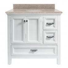 CRAFT + MAIN BAWVT3722D-MB - Brantley 37'' White Vanity with Mohave Beige Granite Top