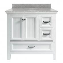 CRAFT + MAIN BAWVT3722D-RG - Brantley 37'' White Vanity with Rushmore Grey Granite Top