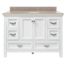 CRAFT + MAIN BAWVT4922D-MB - Brantley 49'' White Vanity with Mohave Beige Granite Top