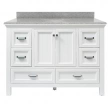 CRAFT + MAIN BAWVT4922D-RG - Brantley 49'' White Vanity with Rushmore Grey Granite Top