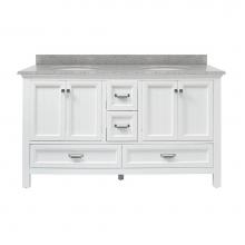 CRAFT + MAIN BAWVT6122D-RG - Brantley 61'' White Vanity with Rushmore Grey Granite Top