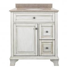 CRAFT + MAIN CNAWVT3122D-MB - Corsicana 31'' Antique White Vanity with Mohave Beige Granite Top