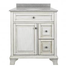 CRAFT + MAIN CNAWVT3122D-RG - Corsicana 31'' Antique White Vanity with Rushmore Grey Granite Top