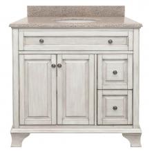 CRAFT + MAIN CNAWVT3722D-MB - Corsicana 37'' Antique White Vanity with Mohave Beige Granite Top