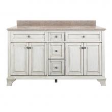 CRAFT + MAIN CNAWVT6122D-MB - Corsicana 61'' Antique White Vanity with Mohave Beige Granite Top