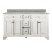 CRAFT + MAIN CNAWVT6122D-RG - Corsicana 61'' Antique White Vanity with Rushmore Grey Granite Top