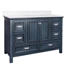 CRAFT + MAIN BABVT4922D-CWR - Brantley 49'' Harbor Blue Vanity with Carrara White Marble Top