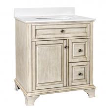 CRAFT + MAIN CNAWVT3122D-BGR - Corsicana 31'' Antique White Vanity with Black Galaxy Granite Top