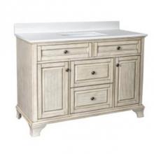 CRAFT + MAIN CNAWVT4922D-SWR - Corsicana 49'' Antique White Vanity with Silver Crystal White ES Top