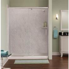 CRAFT + MAIN MRDP6074-CL-SV - Marina 3/8'' Frameless Pivot Shower Door & Inline Panel