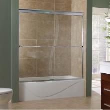 CRAFT + MAIN MRST6060-CS-SV - Marina 3/8'' Frameless Sliding Tub Door with ''S'' Cut Glass